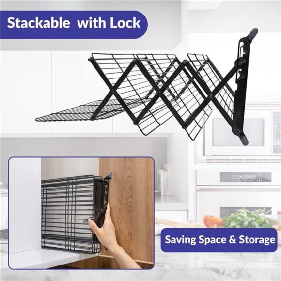 Geesta 2/3/4-Tier Upgraded Collapsible Cooling Rack with Adjustable 3 Setting - Picture 5 of 7